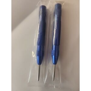 5" Spring-Loaded Adjustable Automatic Center Hole Punch Blue 2pcs